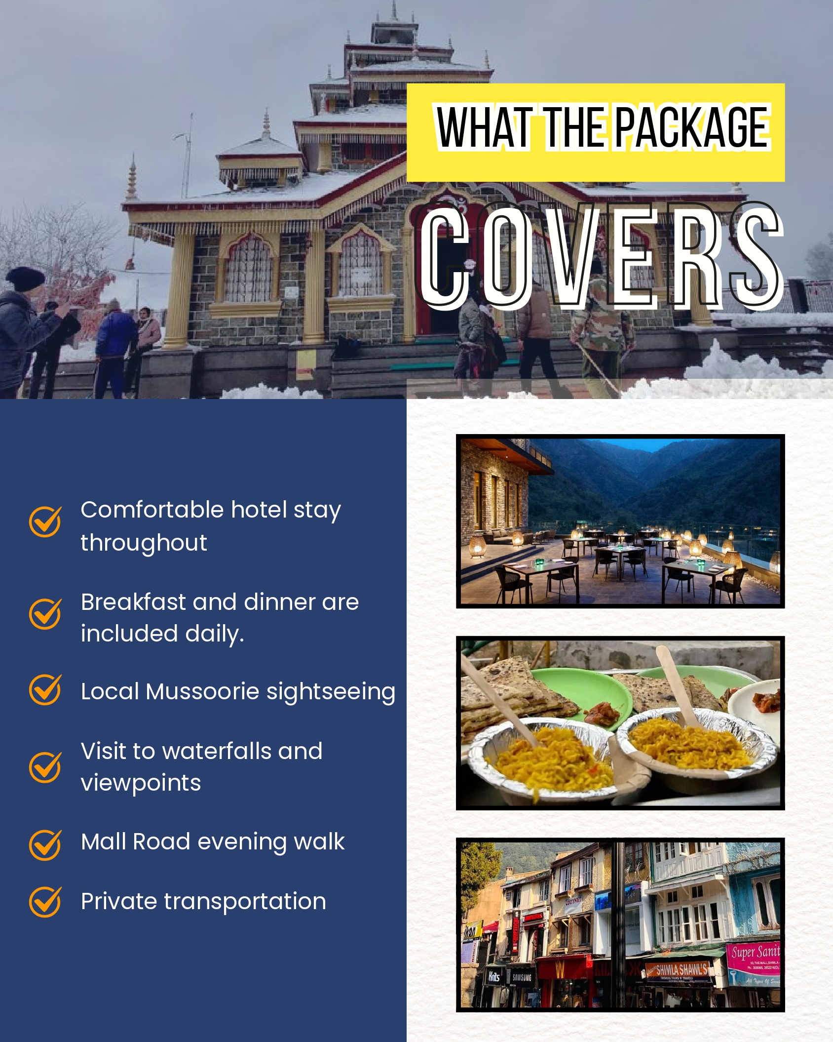 Mussoorie sightseeing and travel package information